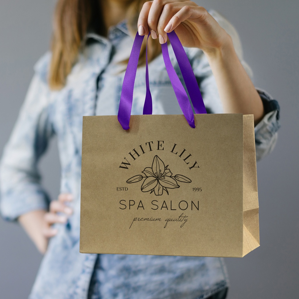 Medium Ribbon Handle Paper Bag - 125057