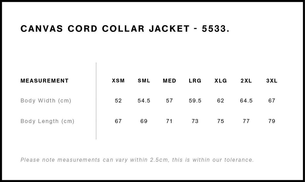 Size Guide - Style 5533