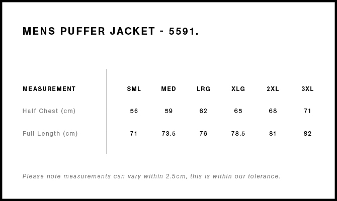 Size Guide - Style 5591