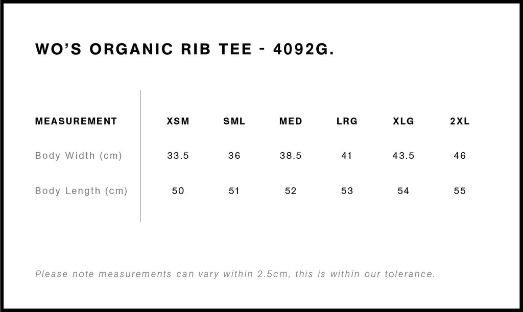 Size Guide - Style 4092G