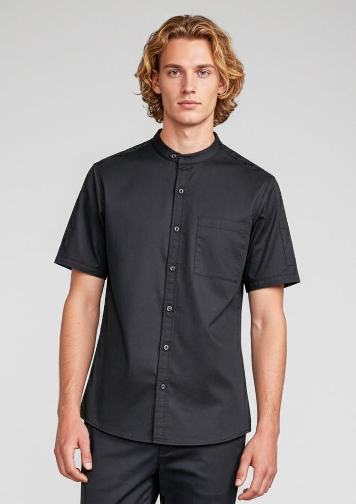 [9401042632487] CH329MS - Mens Salsa Short Sleeve Chef Shirt (XS, Black)