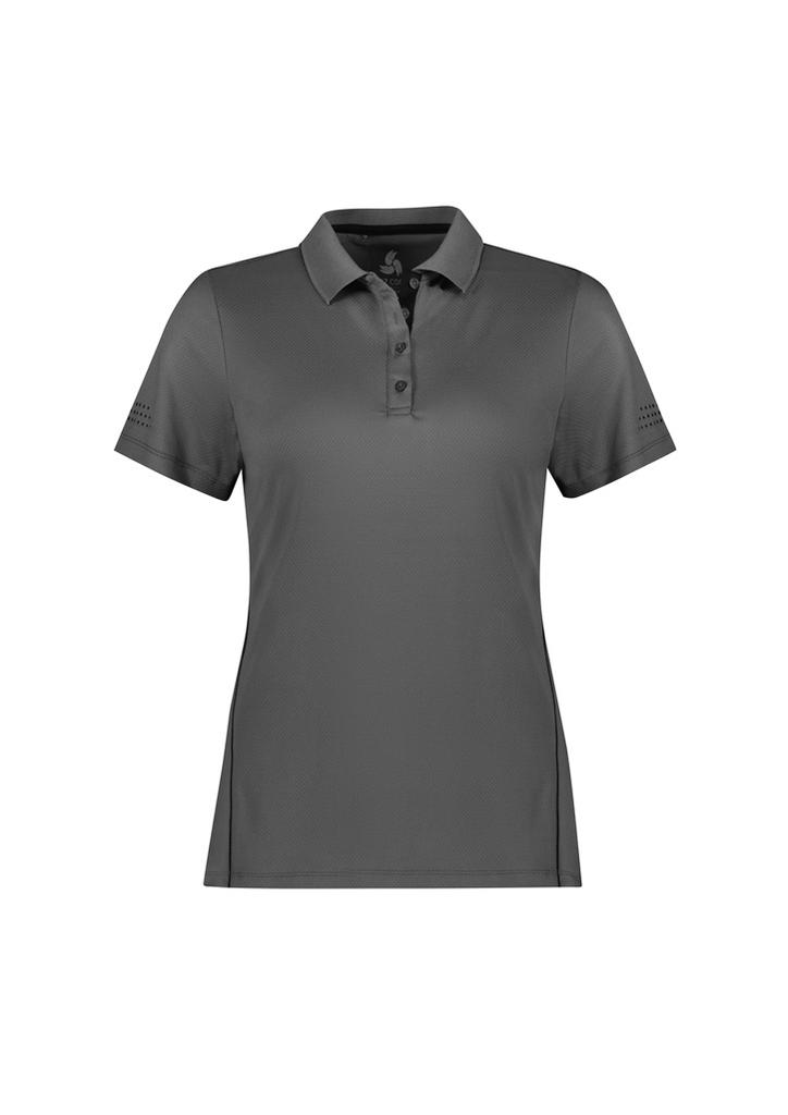 [9401042620149] P200LS - Womens Balance Short Sleeve Polo (6, Ash/Black)