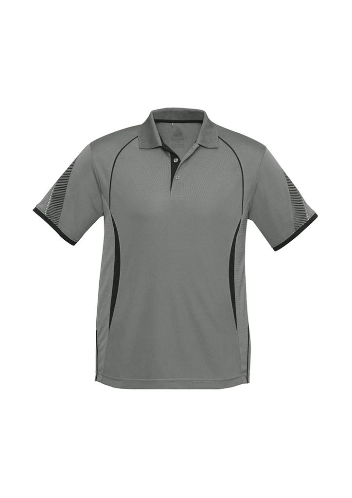 [9401042277770] P405MS - Mens Razor Short Sleeve Polo (S, Ash/Black)