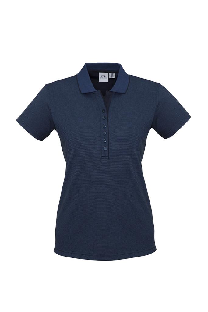 [9401042297334] P501LS - Womens Shadow Short Sleeve Polo (8, Carbon Blue)
