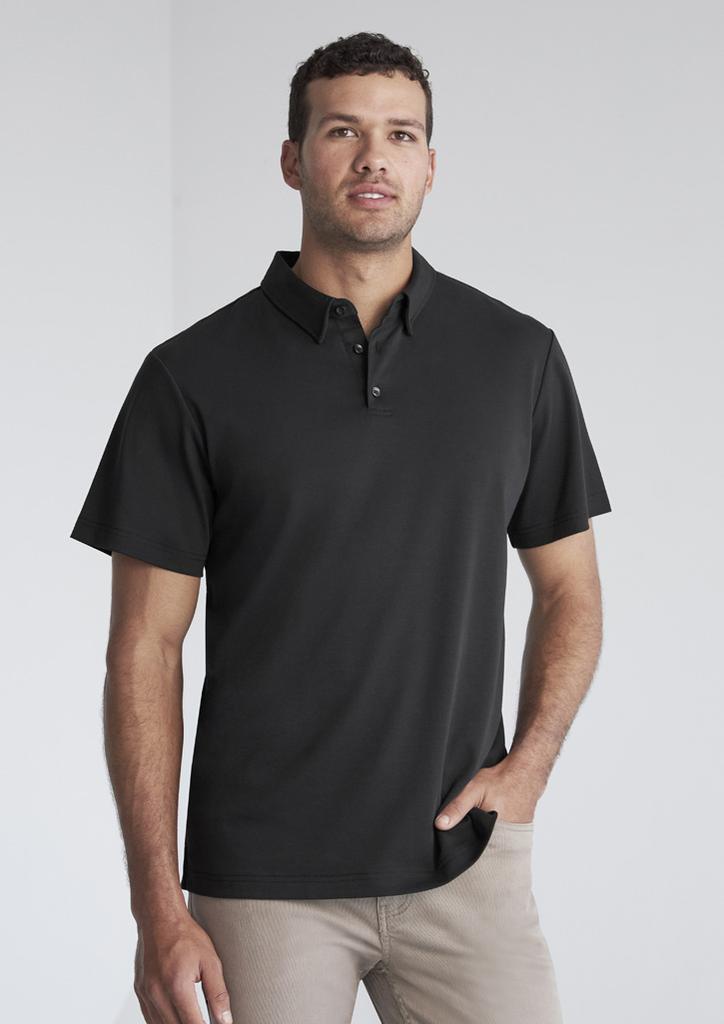 [9401042676764] P515MS - Mens Lotus Short Sleeve Polo (S, Black)