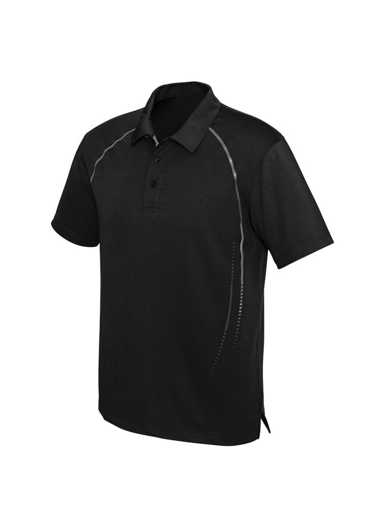 [9401042333681] P604MS - Mens Cyber Short Sleeve Polo (S, Black/Silver)
