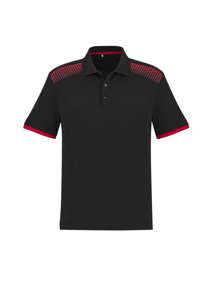 [9401042490551] P900MS - Mens Galaxy Short Sleeve Polo (XS, Black/Red)