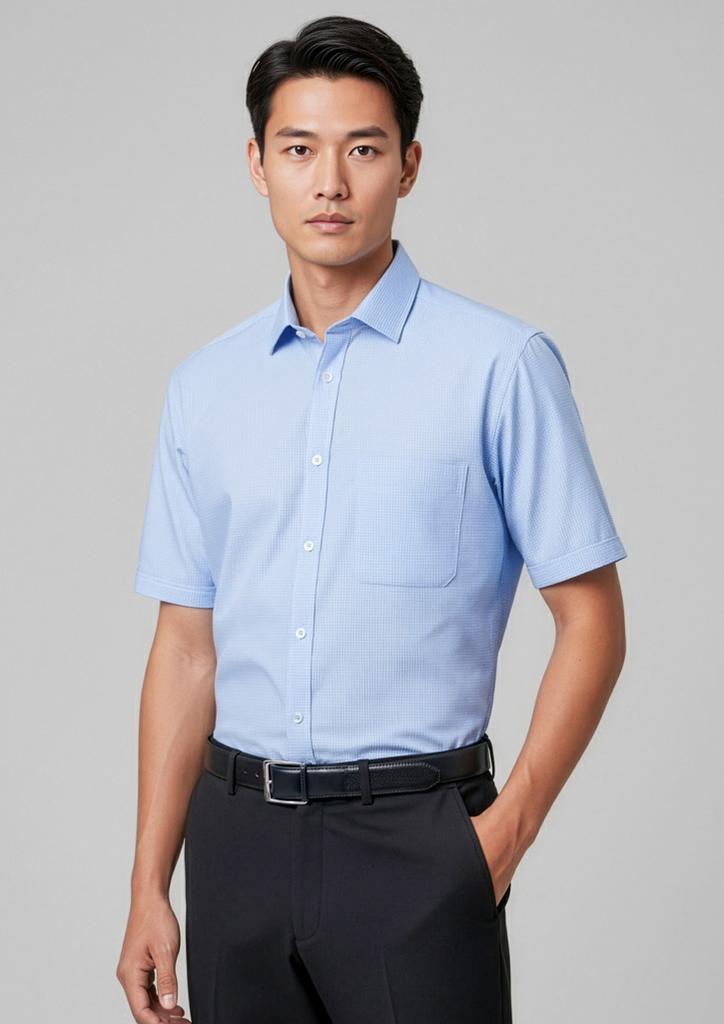[9401042443380] S812MS - Mens Euro Short Sleeve Shirt (XS)