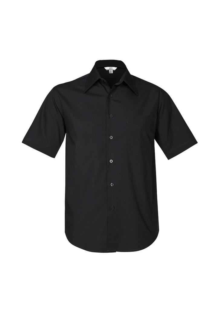 [9401042078940] SH715 - Mens Metro Short Sleeve Shirt (S, Black)