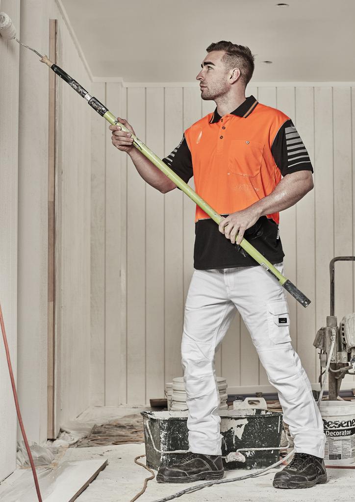 [9401042255655] ZH236 - Mens Hi Vis Zone Short Sleeve Polo (S, Orange/Black)
