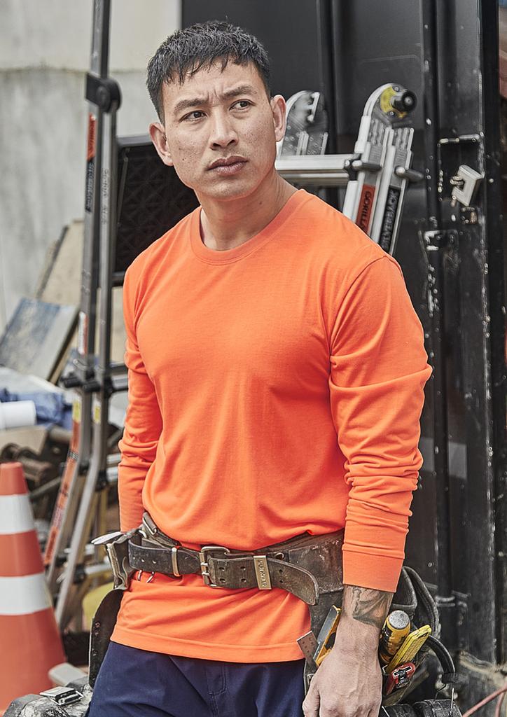 [9401042666345] ZH390 - Mens Hi Vis Long Sleeve Tee (XXS, Orange)