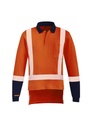 ZH670 - Mens Orange Flame TTMC-W23 X Back Taped Polo