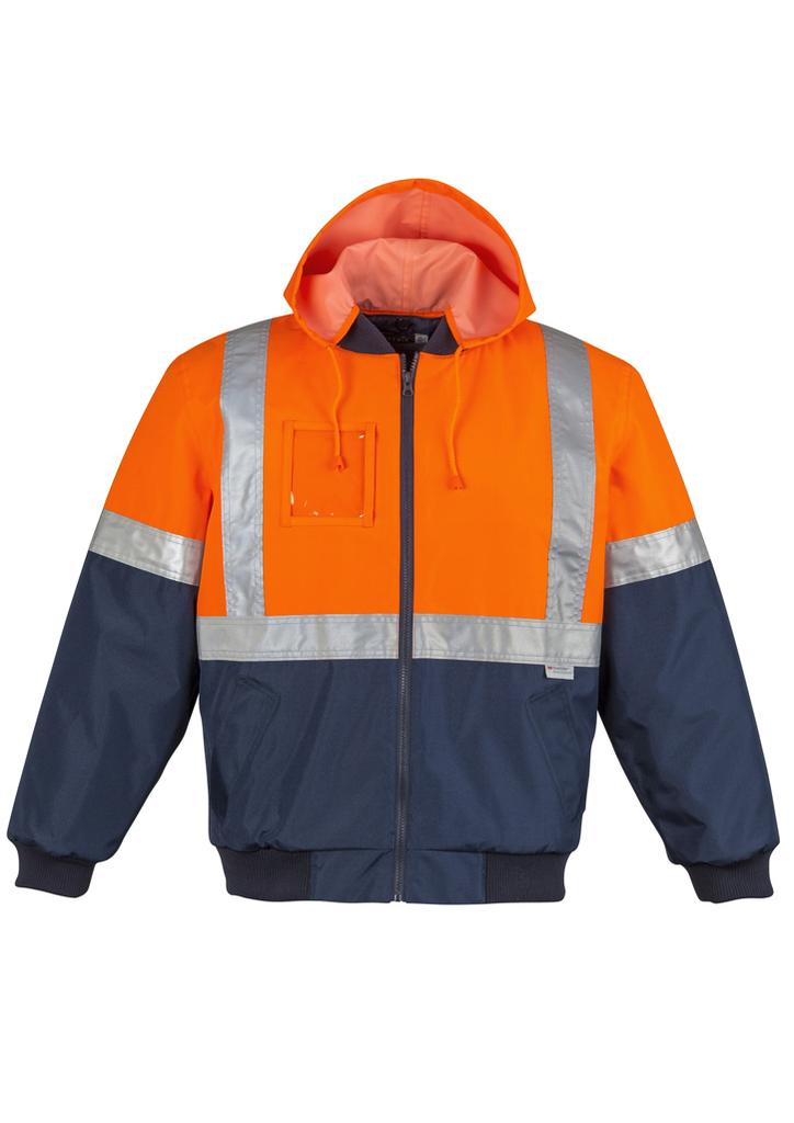 [9401042263186] ZJ351 - Mens Hi Vis Quilted Flying Jacket (S, Orange/Navy)