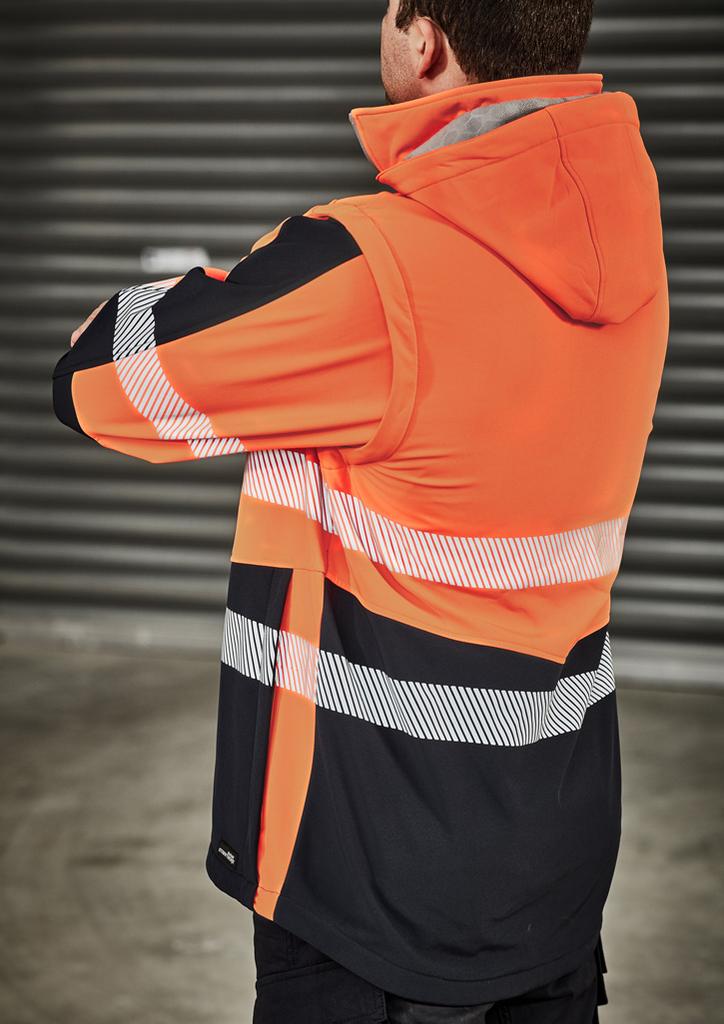 [9401042513656] ZJ453 - Unisex Streetworx 2 In 1 Stretch Softshell Jacket (XXS, Orange/Navy)