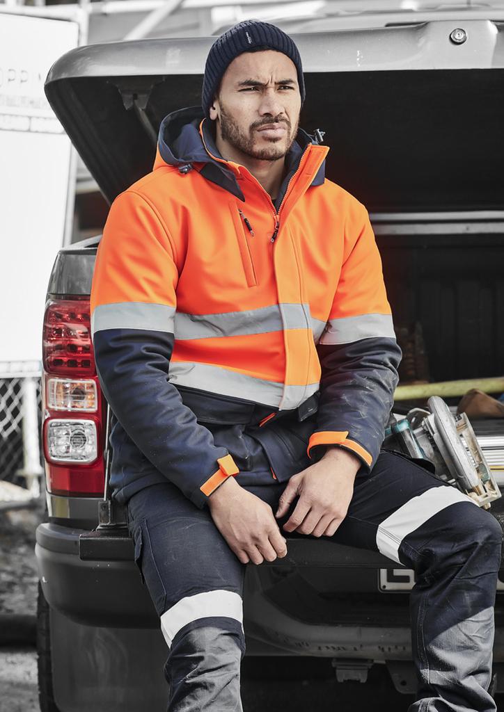 [9401042564658] ZJ553 - Unisex Hi Vis Antarctic Softshell Jacket (XXS, Orange/Navy)