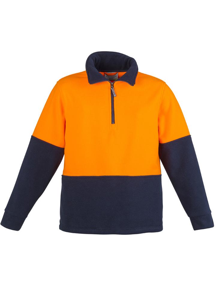 [9401042293862] ZT460 - Unisex Hi Vis 1/2 Zip Polar Fleece Pullover (XXS, Orange/Navy)
