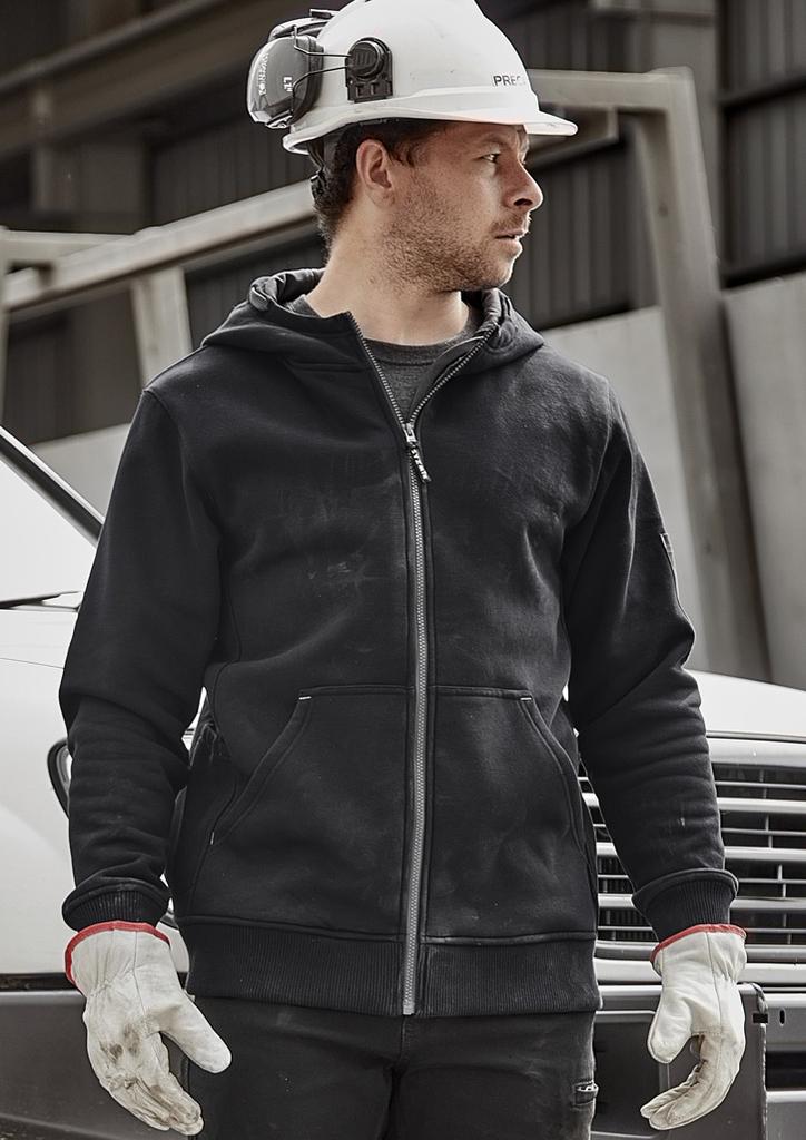 [9401042667366] ZT468 - Unisex Zip Front Multi-Pocket Hoodie (XXS, Black/Charcoal)