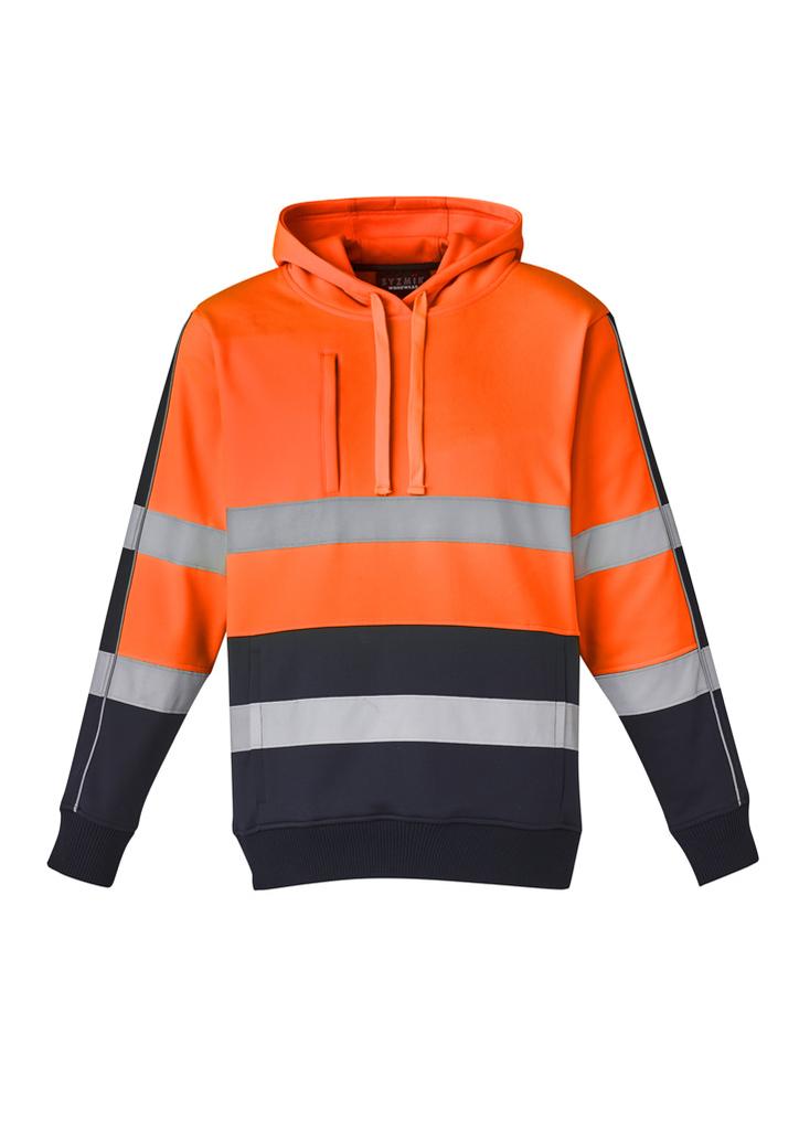 [9401042512178] ZT483 - Unisex Hi Vis Stretch Taped Hoodie (XXS, Orange/Navy)