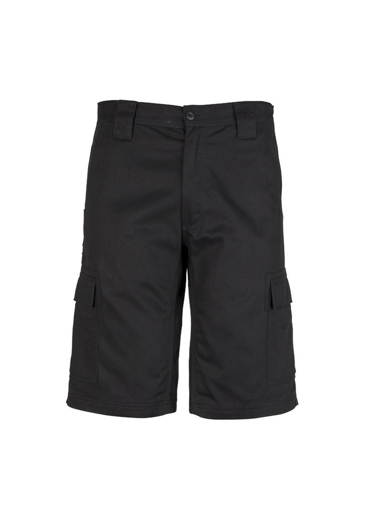 [9401042266262] ZW012 - Mens Midweight Drill Cargo Short (72, Black)