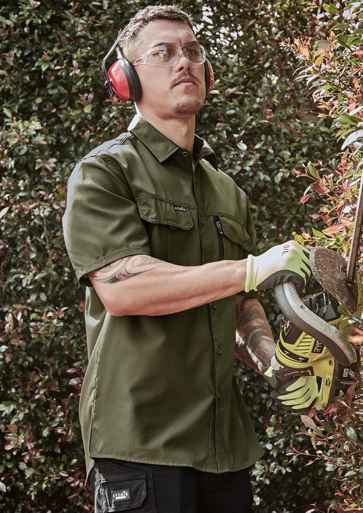 [9401042716927] ZW465 - Mens Outdoor Short Sleeve Shirt (XXS, Army)