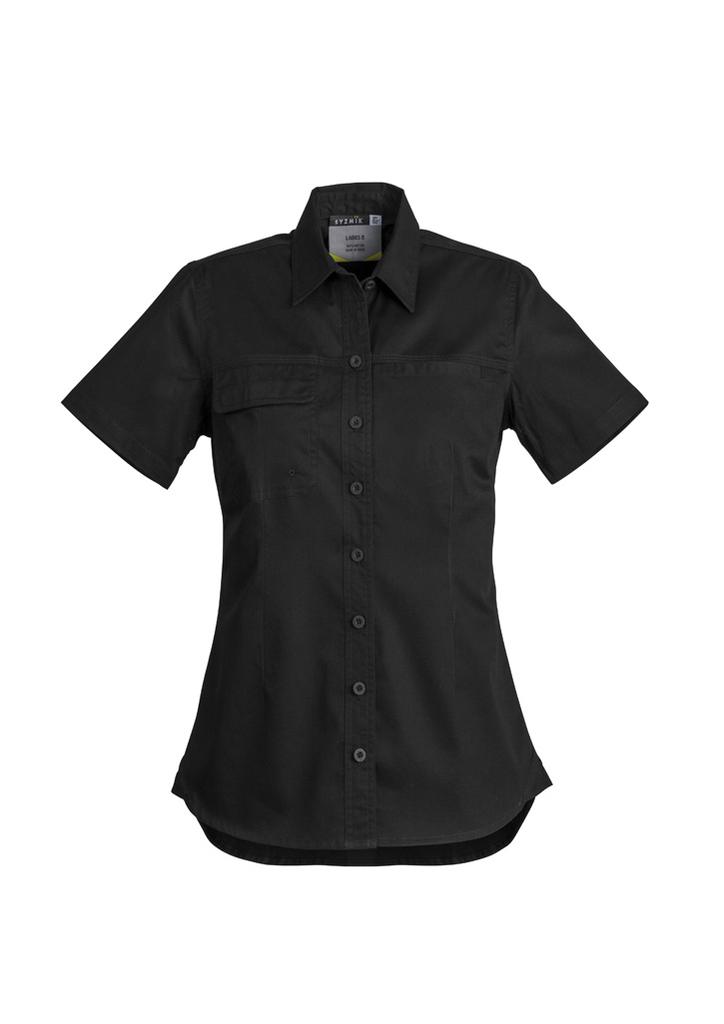 [9401042291691] ZWL120 - Womens Lightweight Tradie Short Sleeve Shirt (8, Black)