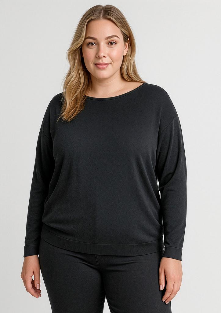 [9401042654359] RSW370L - Womens Skye Batwing Sweater Top (XXS, Black)