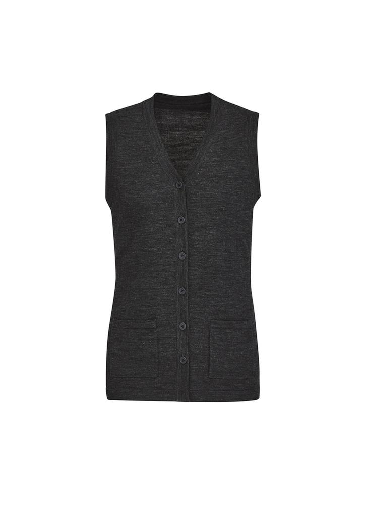 CK961LV - Womens Button Front Knit Vest