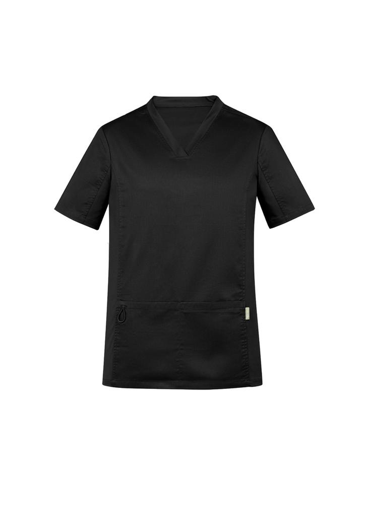 [9401042604477] CST043MS - Mens Riley Stretch Scrub Top (XS, Black)