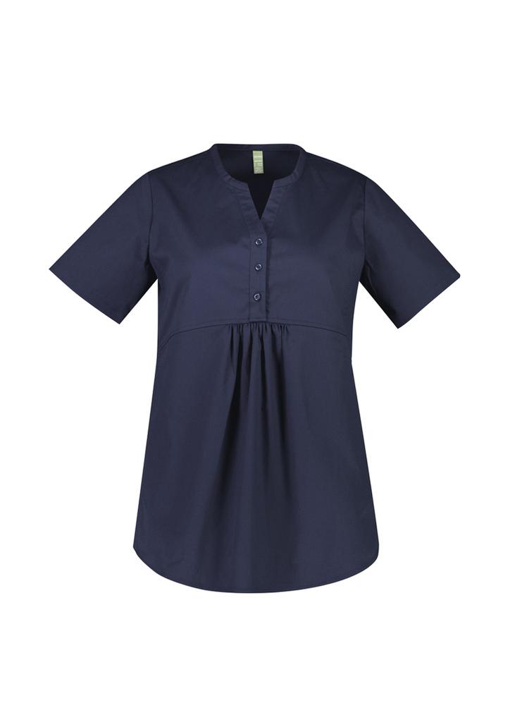 [9401042626103] CST243LS - Womens Rose Tunic Scrub Top (XS, Black)