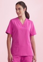 CST245LS - Womens Pink V-Neck Scrub Top