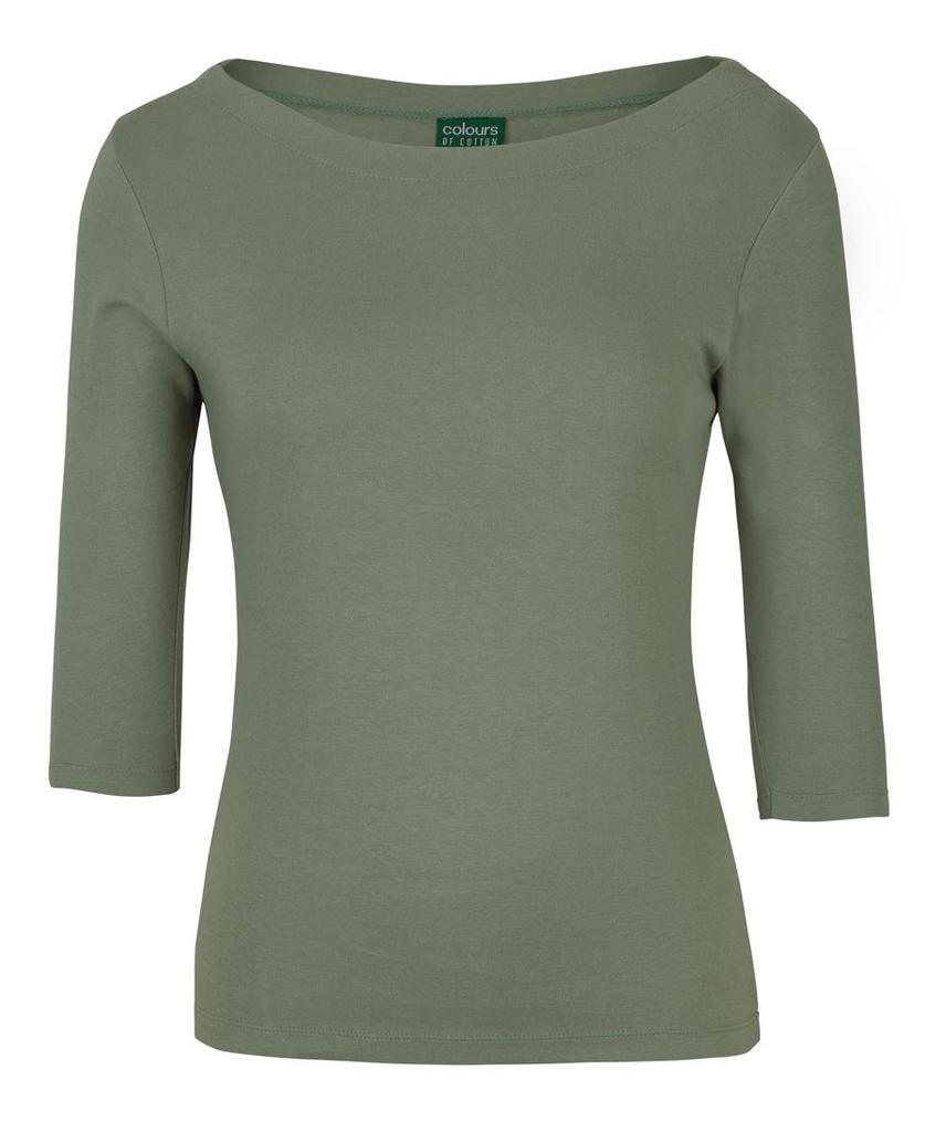 1BT3 - C of C Ladies 3/4 Sleeve Boat Neck Tee
