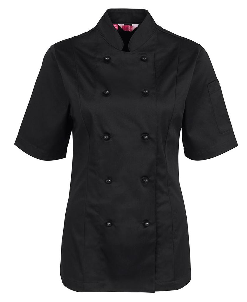 [5CJ21B06] 5CJ21 - JBs Ladies S/S Chef'S Jacket (6, Black)