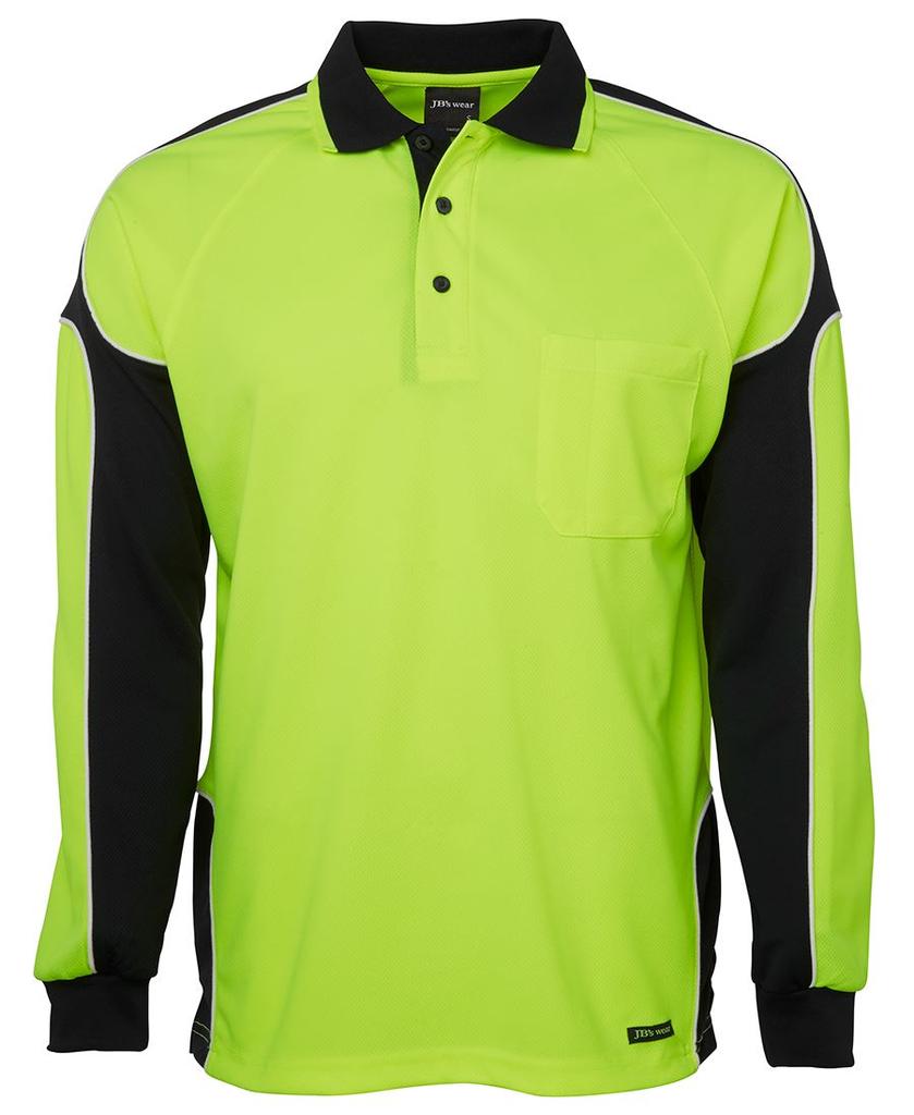 [6AP4LEBA1] 6AP4L - JBs Hv 4602.1 L/S Arm Panel Polo (2XS, Lime/Black)