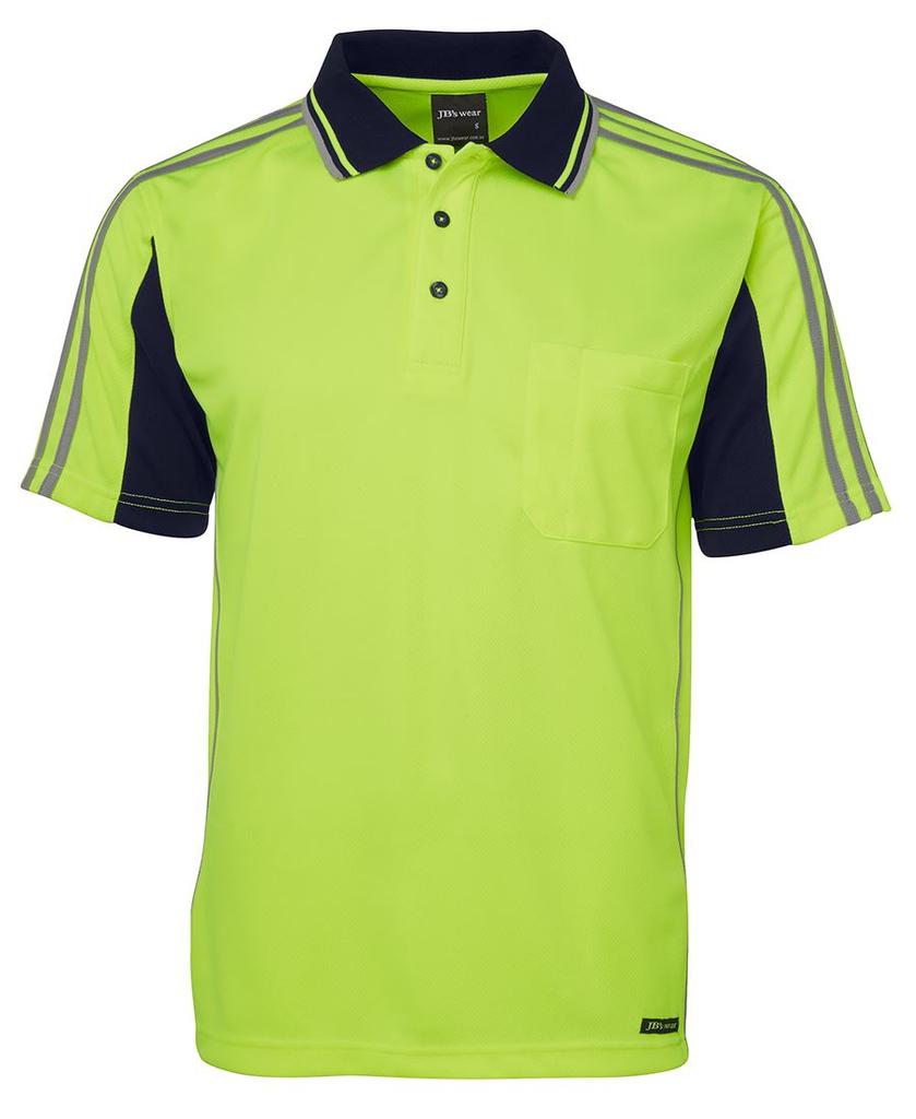 [6AT4SENA1] 6AT4S - JBs Hv 4602.1 S/S Arm Panel Polo (2XS, Lime/Navy)