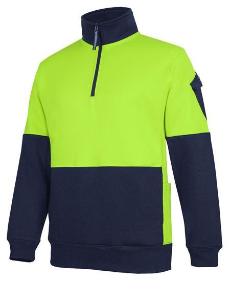 [6CHVFENA1] 6CHVF - JBs 350G Hv 1/2 Zip Trade Fleece (2XS, Lime/Navy)