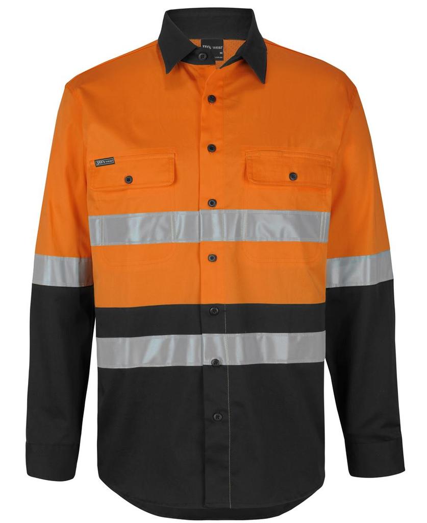 [6DSWLOBA0] 6DSWL - JBs Hv D+N L/S Stretch W/Shirt With Tape (3XS, Orange/Black)