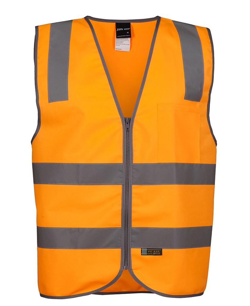 [6DVSVOXAX] 6DVSV - JBs Vic Rail (D+N) Zip Safety Vest (S)