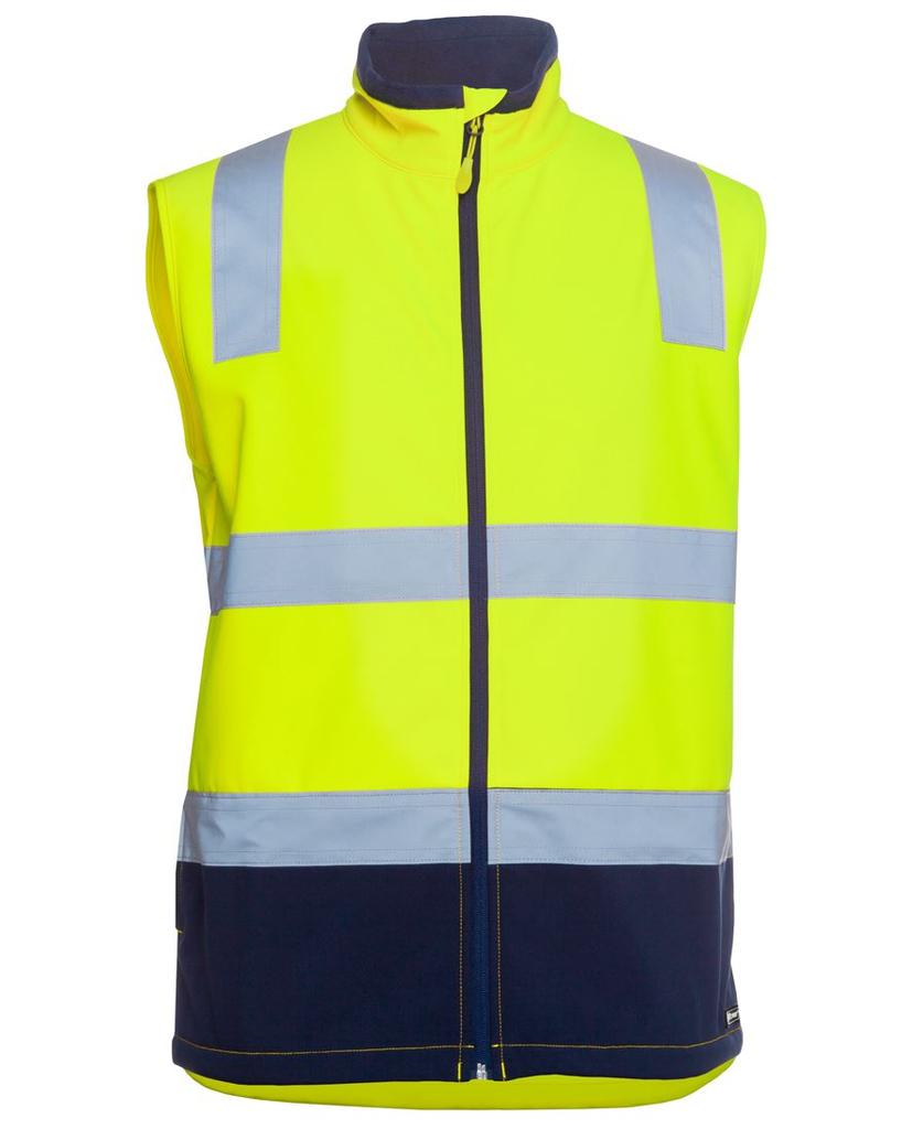 [6DWVENAA] 6DWV - JBs Hv (D+N) Three Layer Softshell Vest (XS, Lime/Navy)