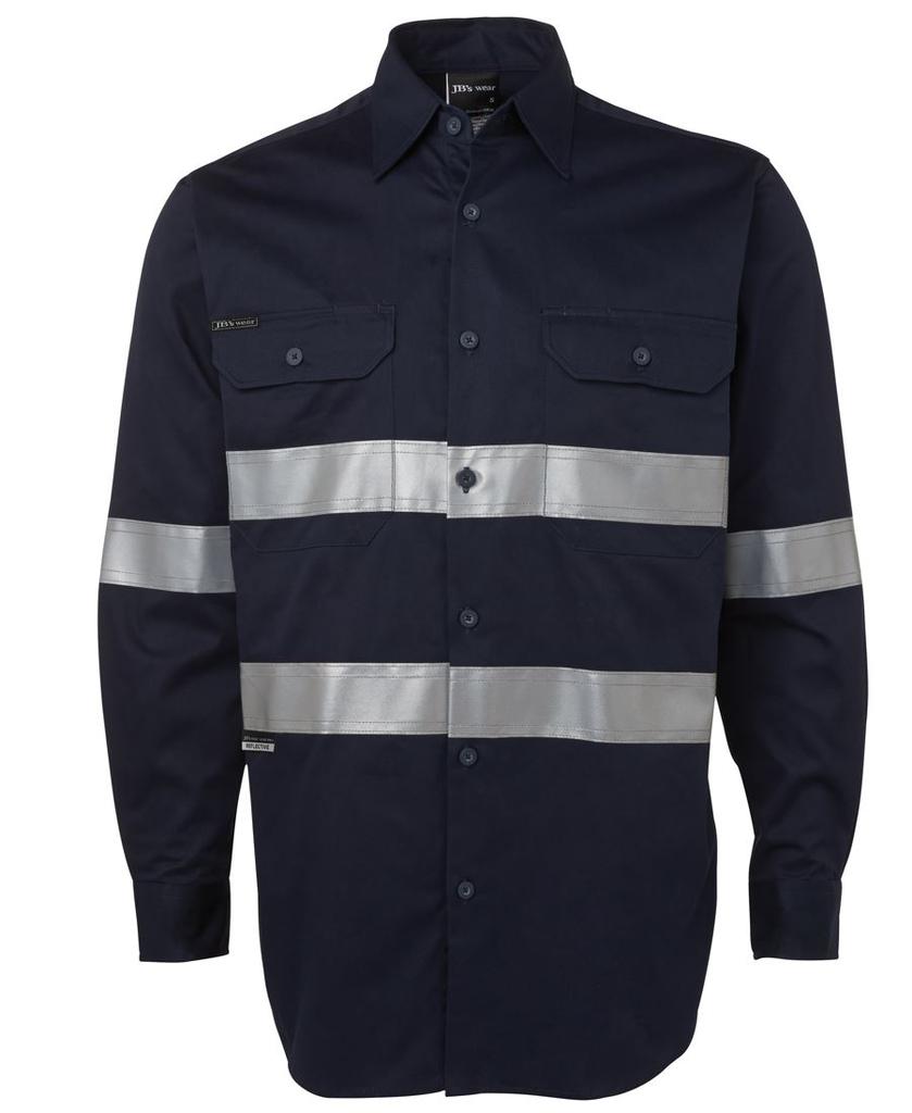 6HDNL - JBs L/S 190G Work Shirt With Reflective Tape