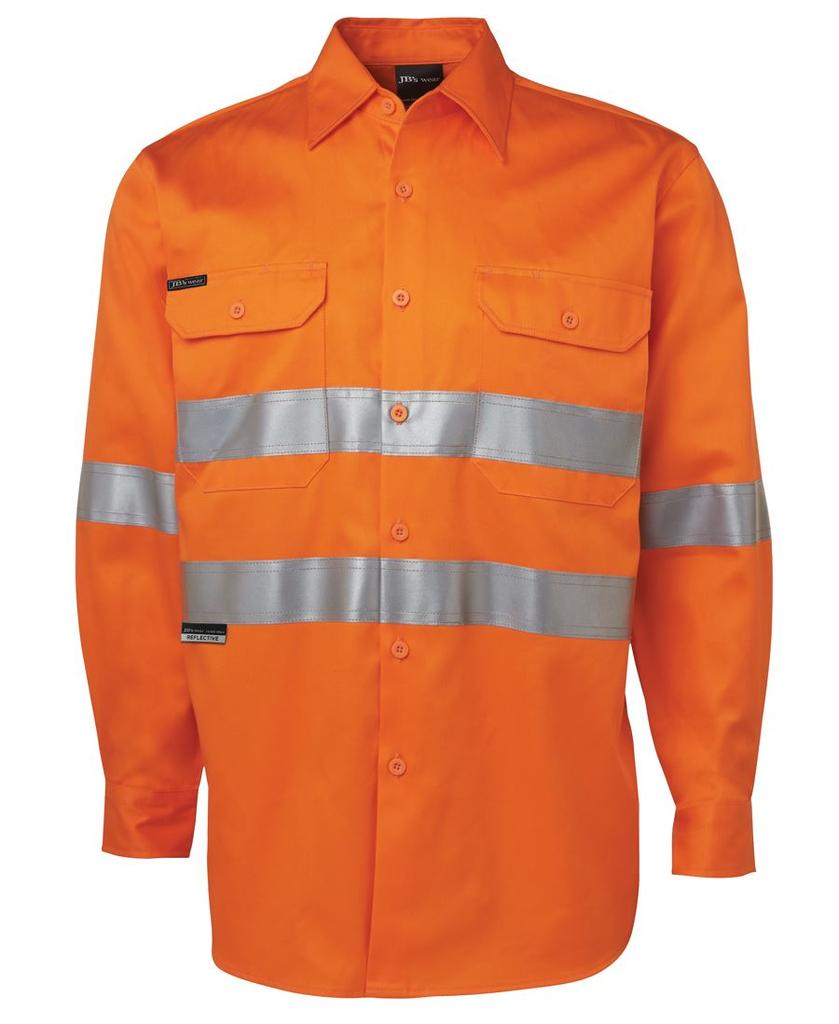 6HDNL - JBs L/S 190G Work Shirt With Reflective Tape
