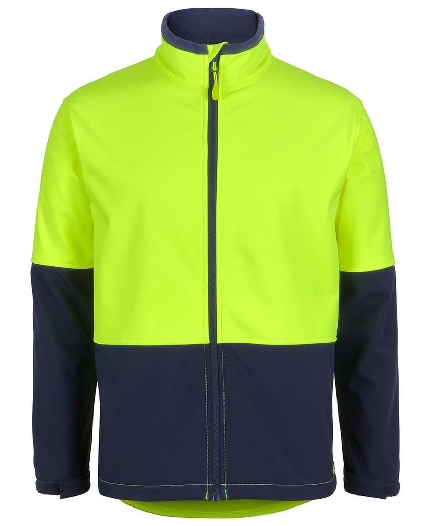 [6HRJENA1] 6HRJ - JBs Hv Three Layer Softshell Jacket (2XS, Lime/Navy)