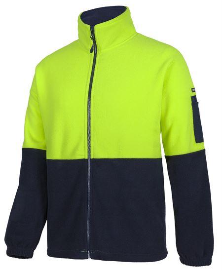 [6HVPEENA1] 6HVPE - JBs Hv Full Zip Polar Fleece (2XS, Lime/Navy)