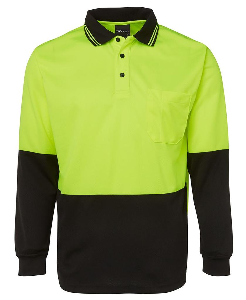 [6HVPLEBK] 6HVPL - JBs Hv L/S Trad Polo (2XS, Lime/Black)