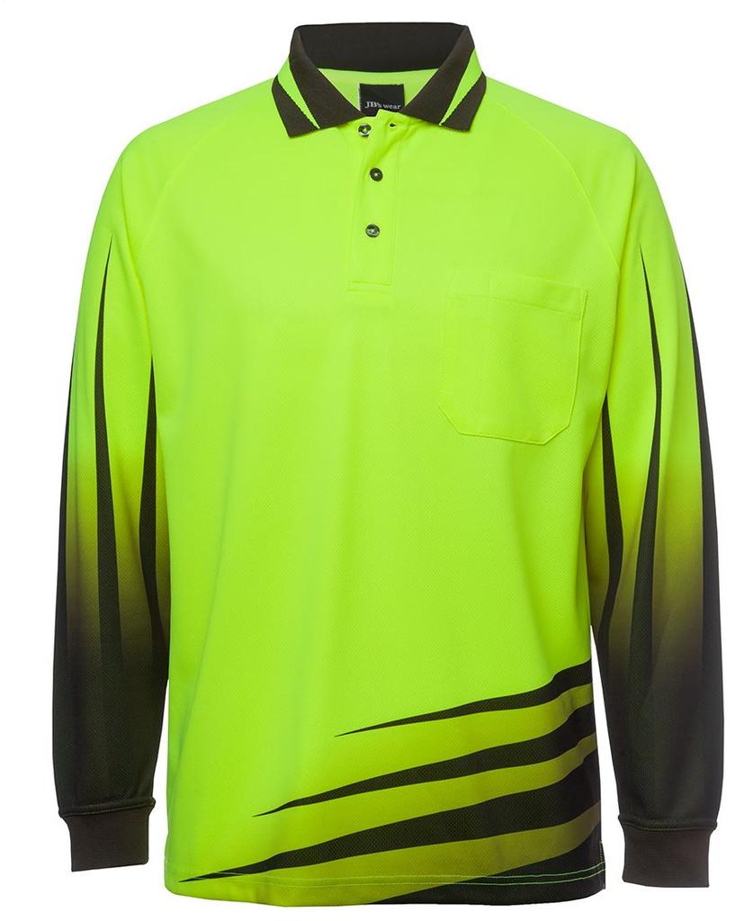[6HVRLEBAA] 6HVRL - JBs Hv 4602.1 L/S Rippa Sub Polo (XS, Lime/Black)