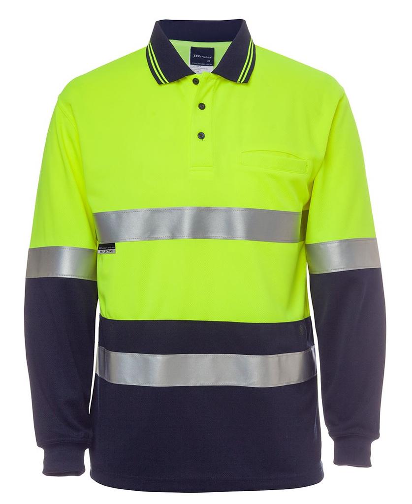 [6HVSLENA1] 6HVSL - JBs Hv L/S (D+N) Trad Polo (2XS, Lime/Navy)