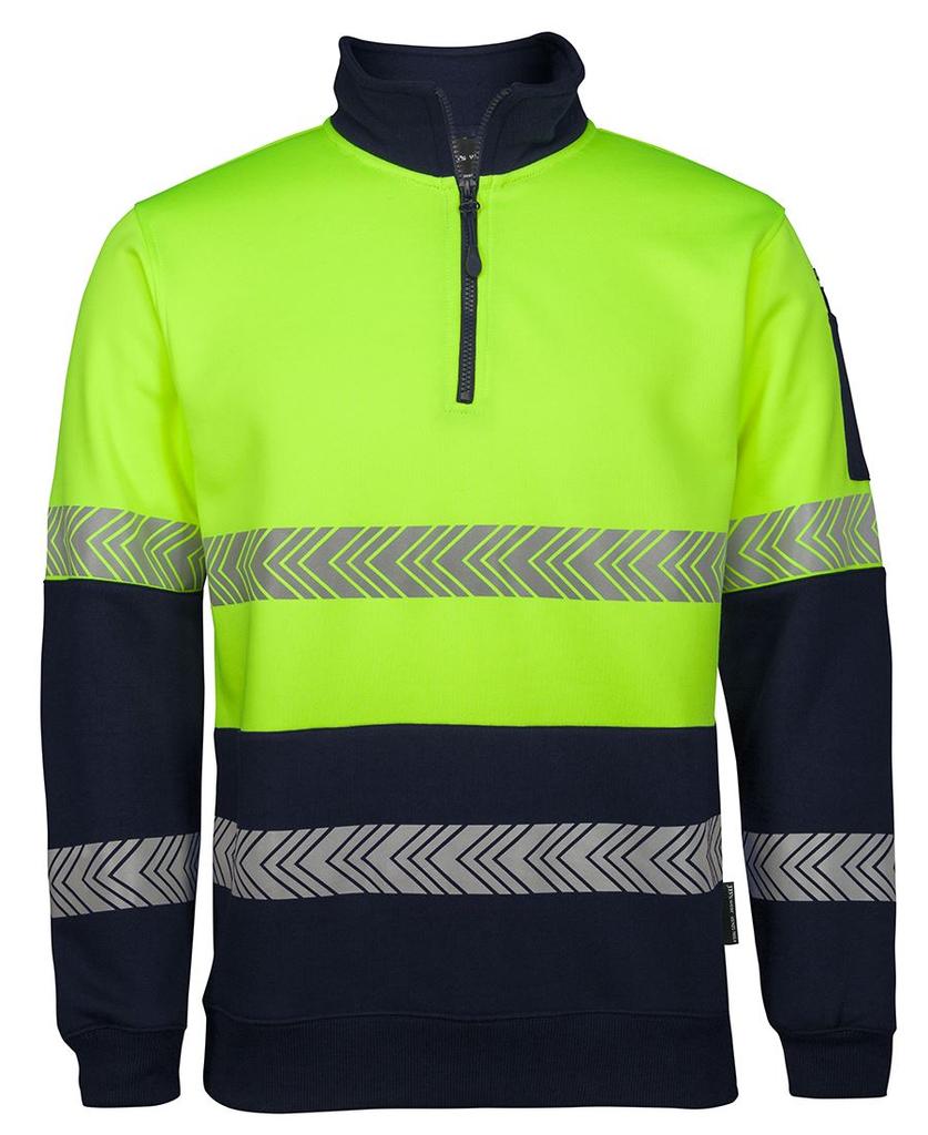 [6HZSENAA] 6HZS - JBs Hv 1/2 Zip Segmented Tape Fleecy (XS, Lime/Navy)