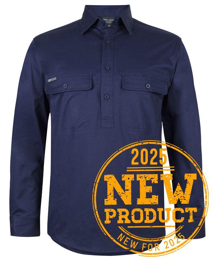 6WLCS - JBs L/S 150G Stretch Close Front Work Shirt