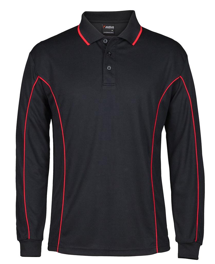 7PIPL - Podium L/S Piping Polo