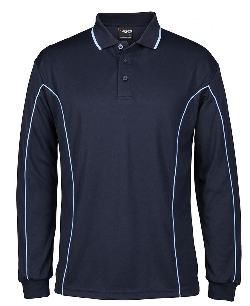 7PIPL - Podium L/S Piping Polo