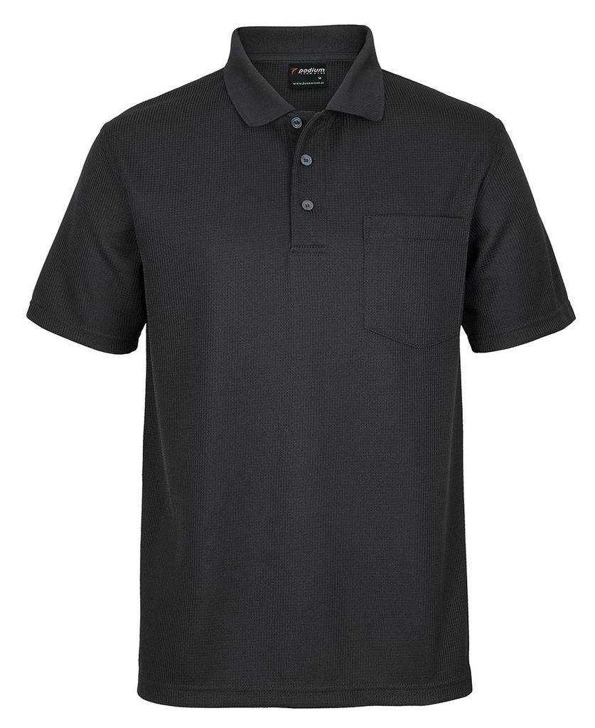 [7WPPBXAX] 7WPP - Podium Waffle Pocket Polo (S, Black)